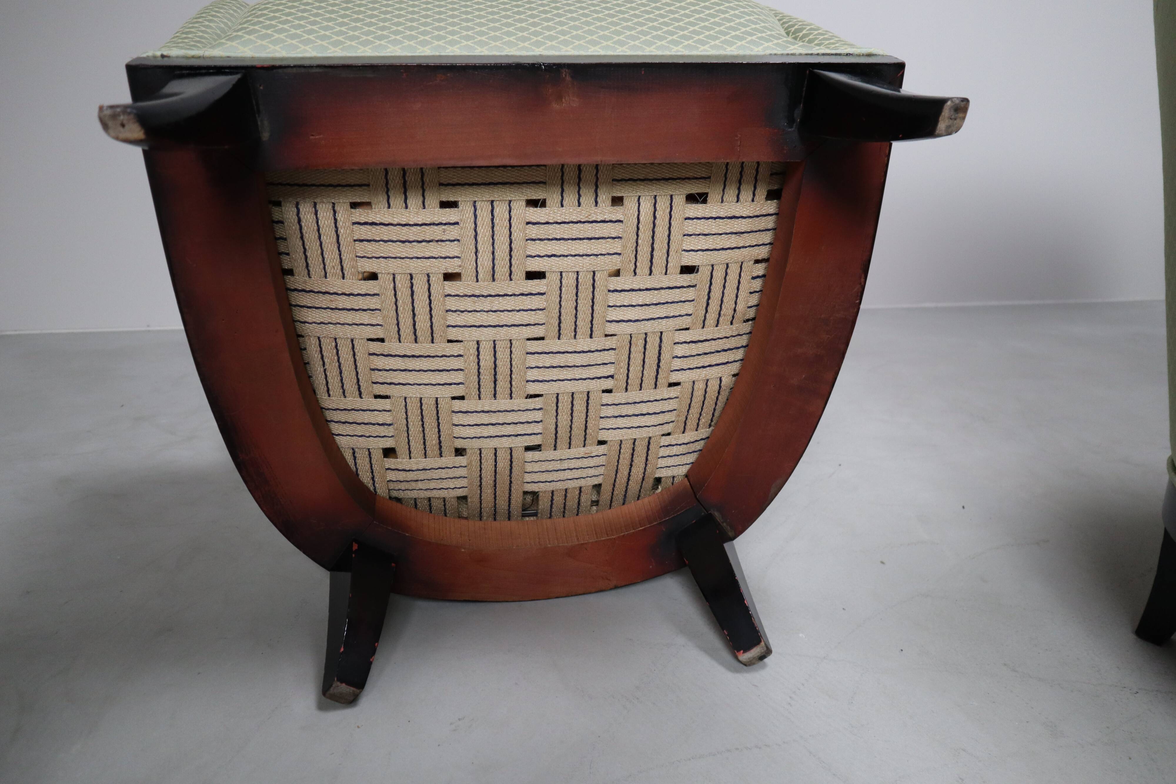 Set of four Art Deco armchairs, 1930-1950