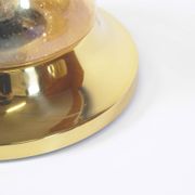 Pair of Amber glass and brass vintage wall lights, Germany 1970's