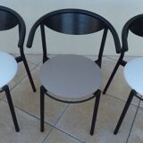 6 gondola-style chairs with luxurious metal structure and imitation leather