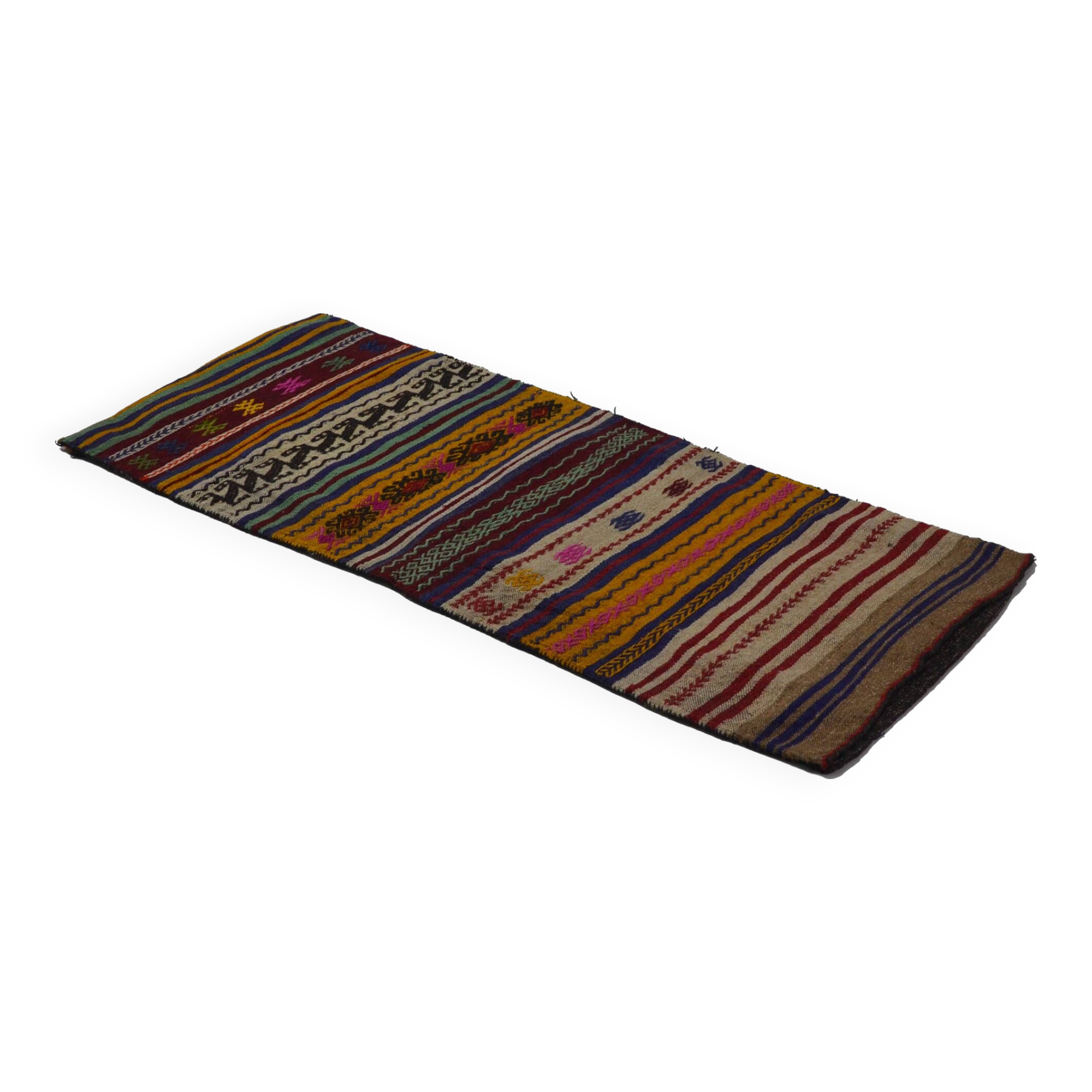 Area kilim rug ,vintage wool turkish handknotted kilim, 164 cmx 69 cm rug