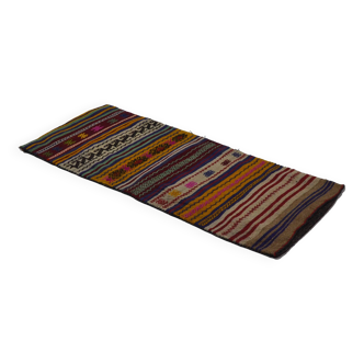 Tapis kilim de zone, kilim turc noué à la main en laine vintage, tapis 164 cmx 69 cm