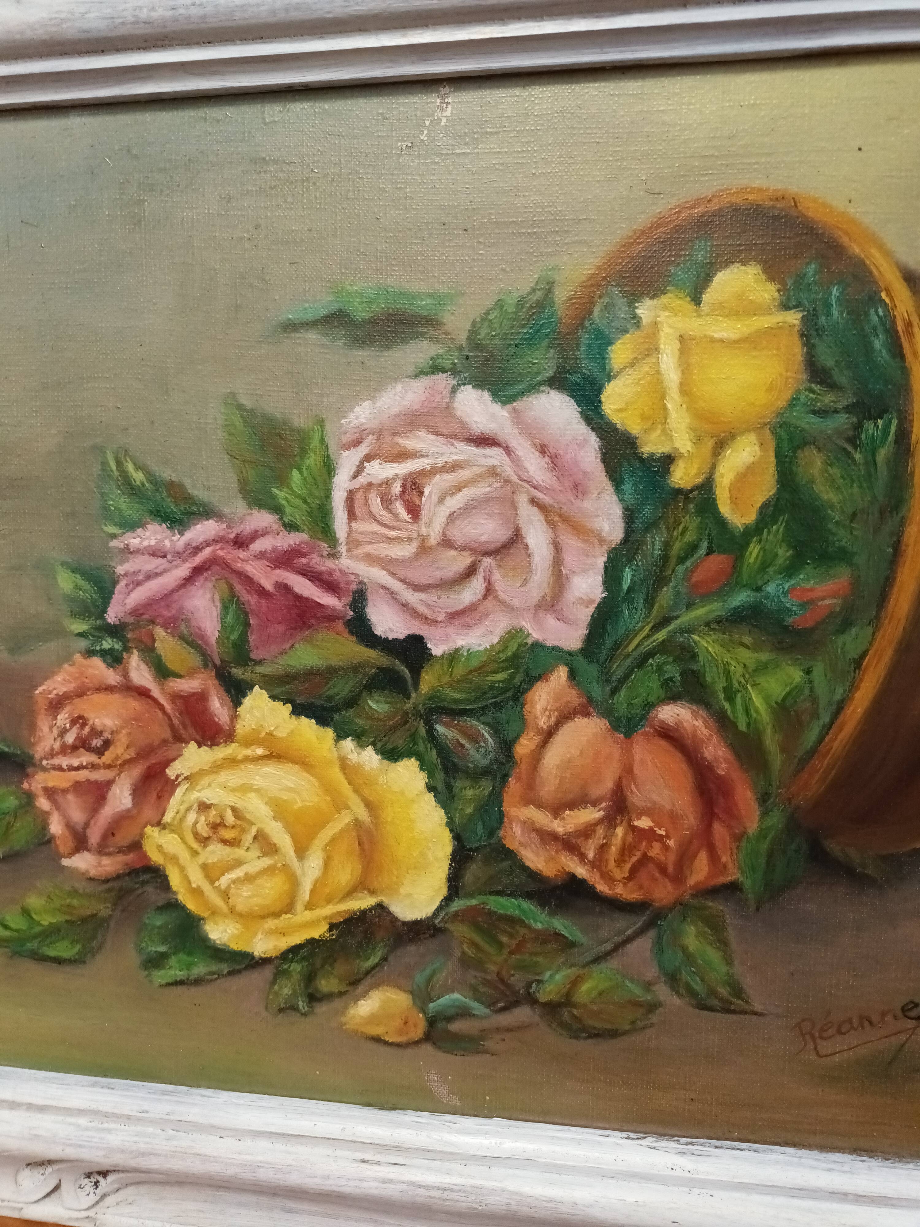 Still life painting bouquet of roses