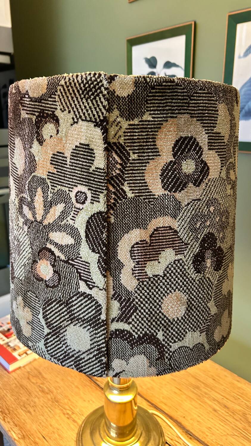 Brass and velvet lamp 1970