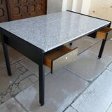 large metal, wood & granite desk, 1980