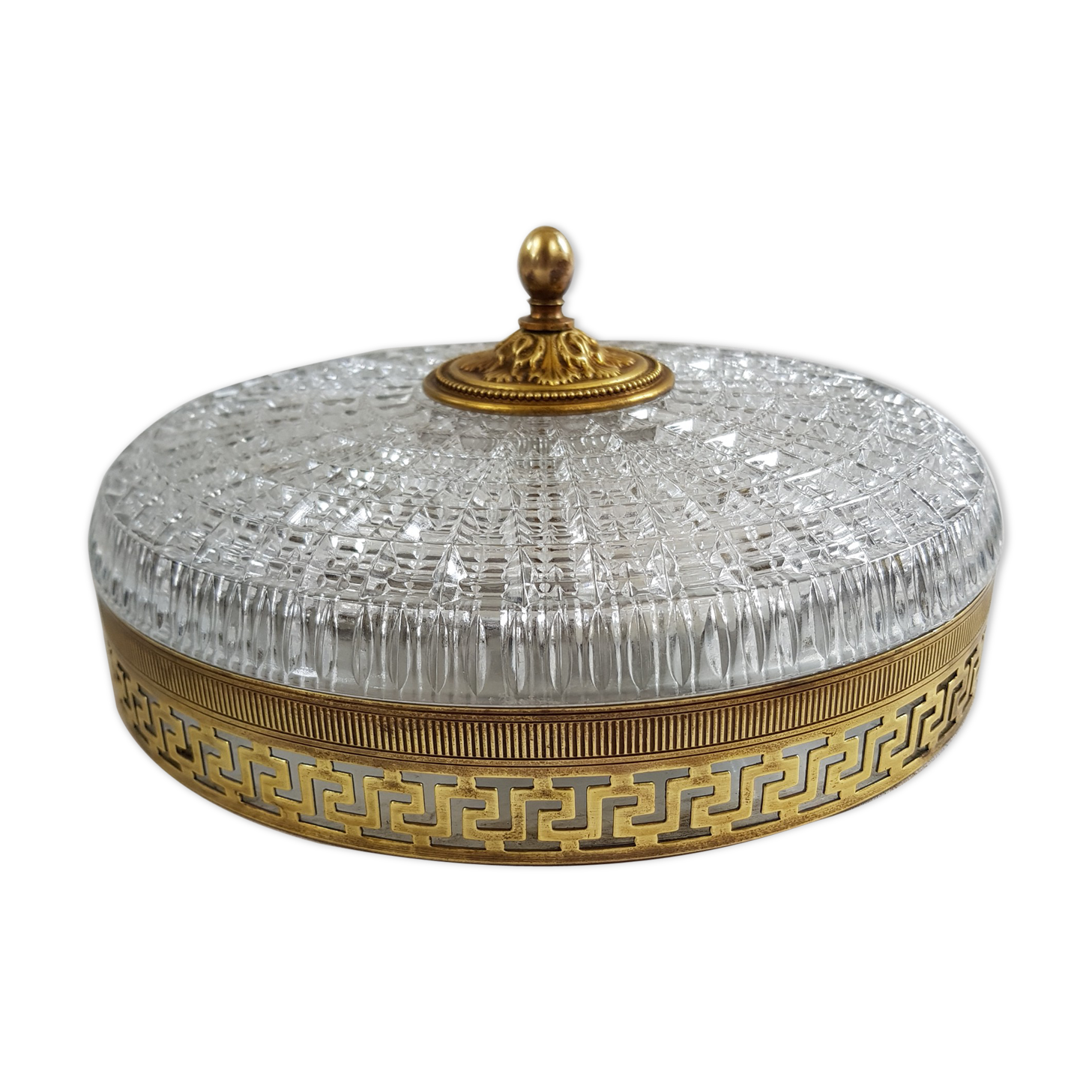 Ceiling lamp old gold cristal Lucien Gau