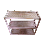 Pink rattan and cane shelf