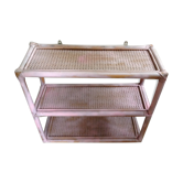 Pink rattan and cane shelf