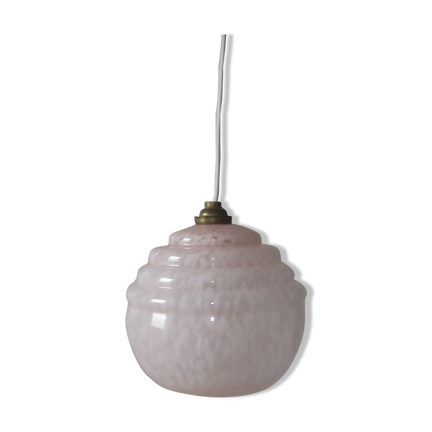 Pink clichy glass walk-in hanging