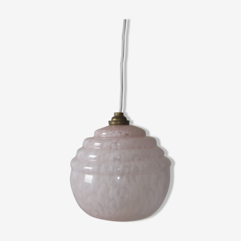 Suspension baladeuse en verre Clichy rose