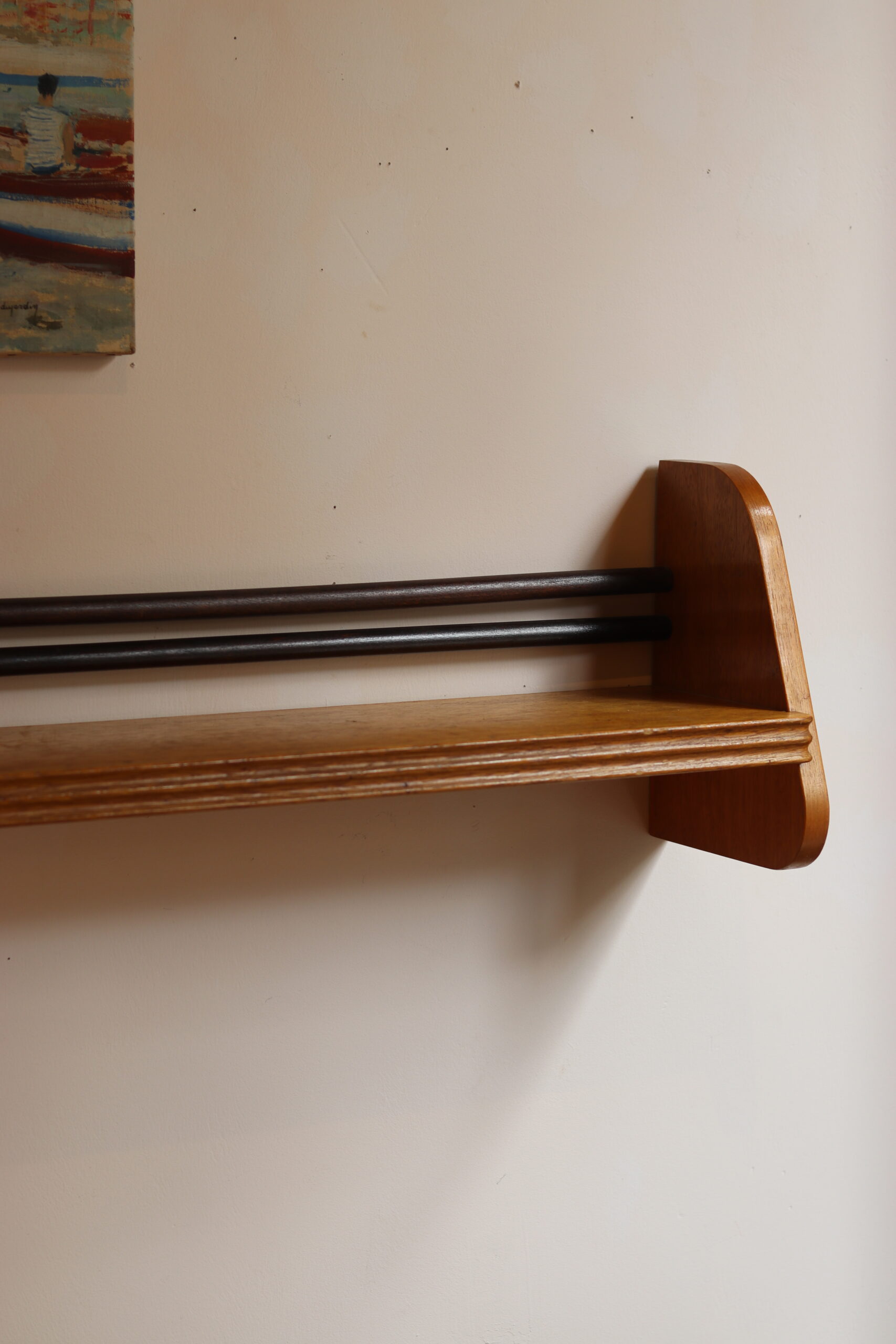 Pair of 1950s wooden wall shelves