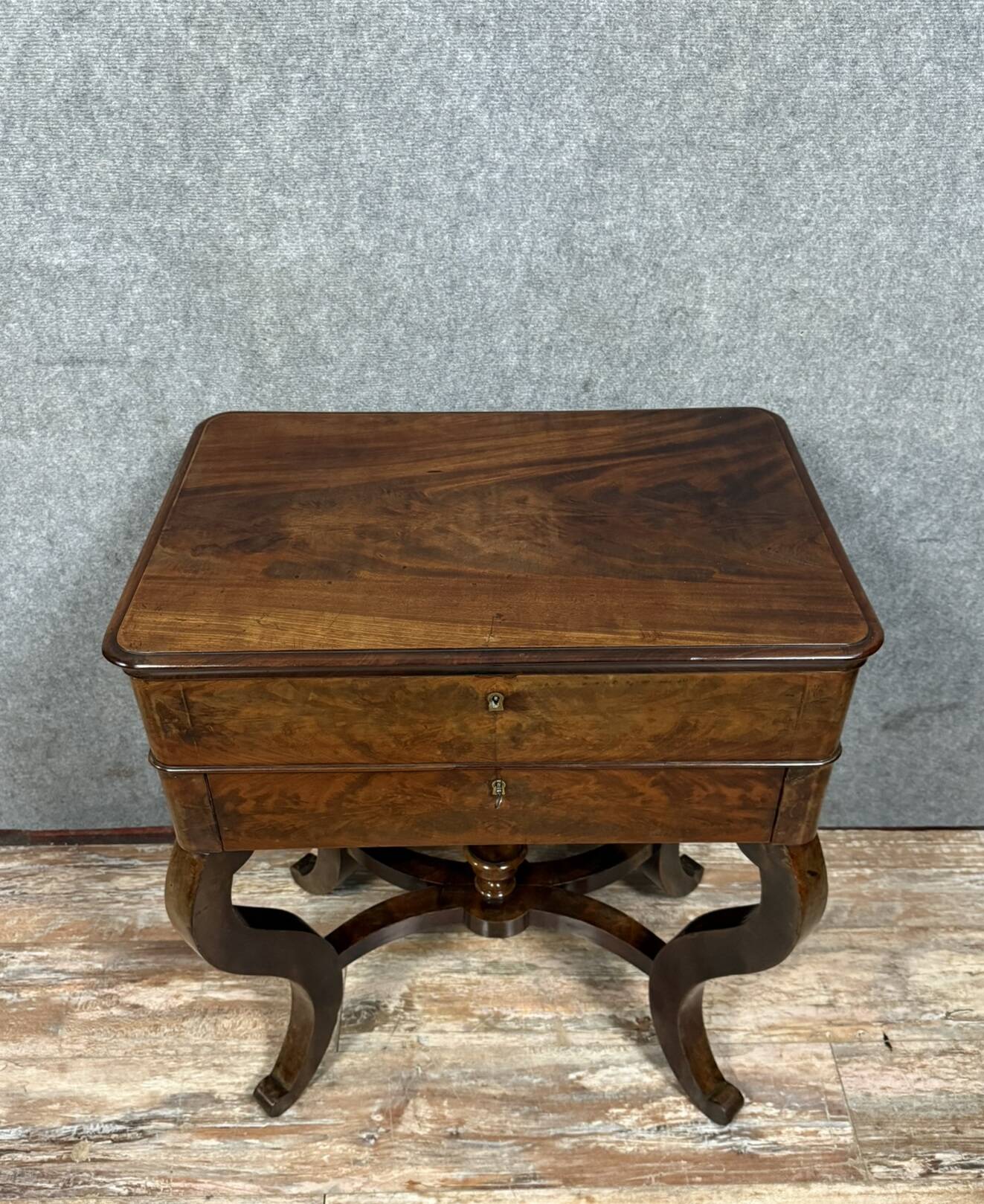Charles X period mahogany work table circa 1820