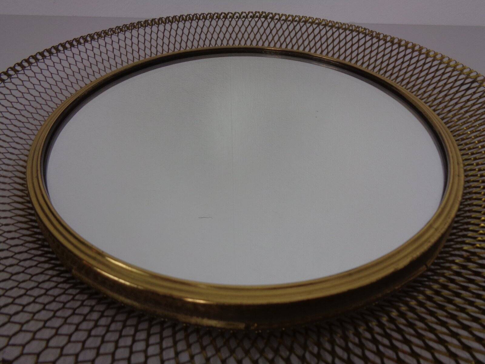 Vintage French Brass Mirror, 1960s