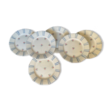 6 vintage octagonal flat plates in floral porcelain, 1960s