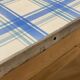 Farmhouse table with enamelled metal top
