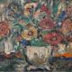 Modernist oil on canvas 'Flowers' by Branislava Modelska-Jovanovic