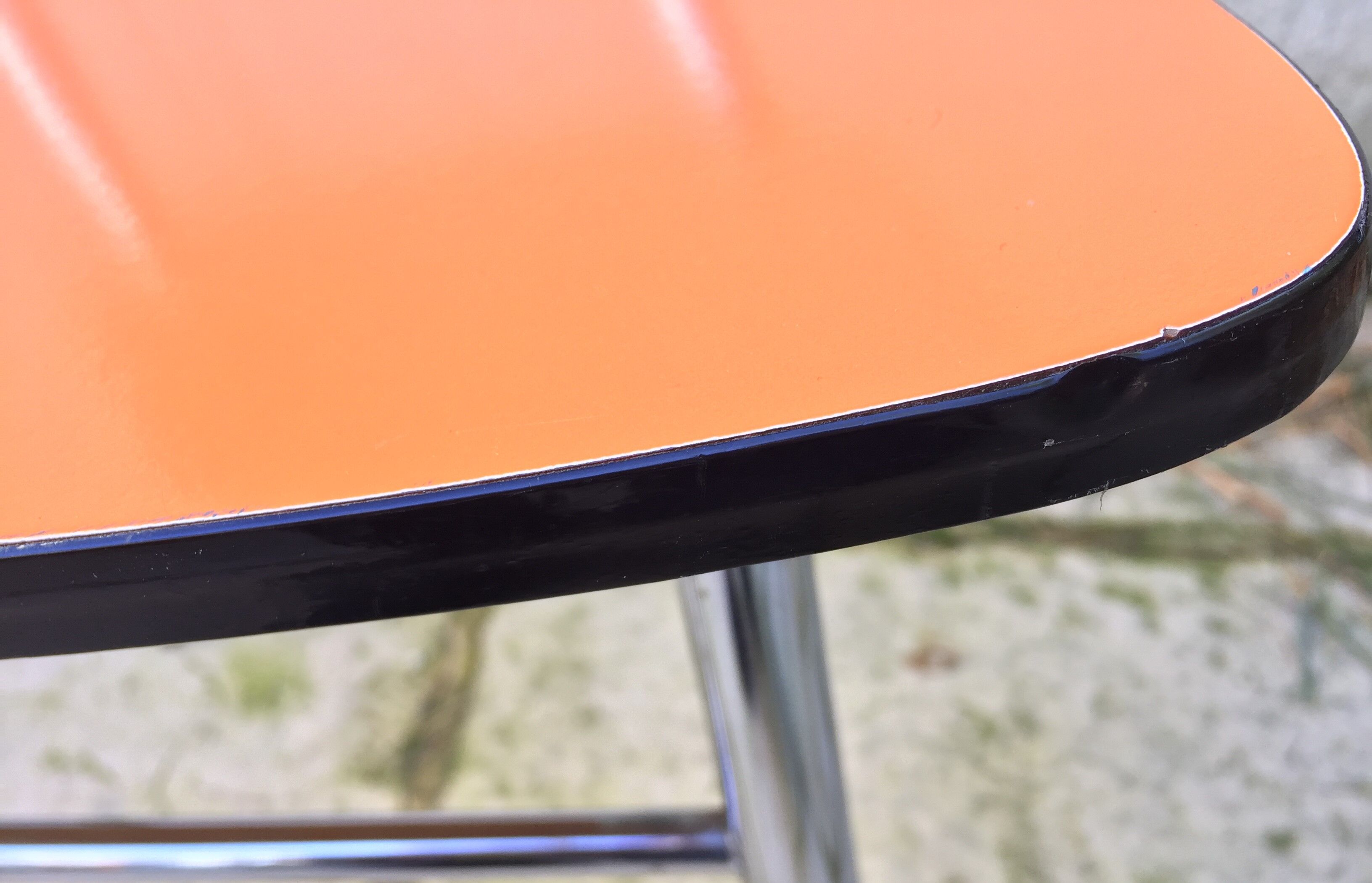 Set of 6 vintage orange formica chairs, 70s