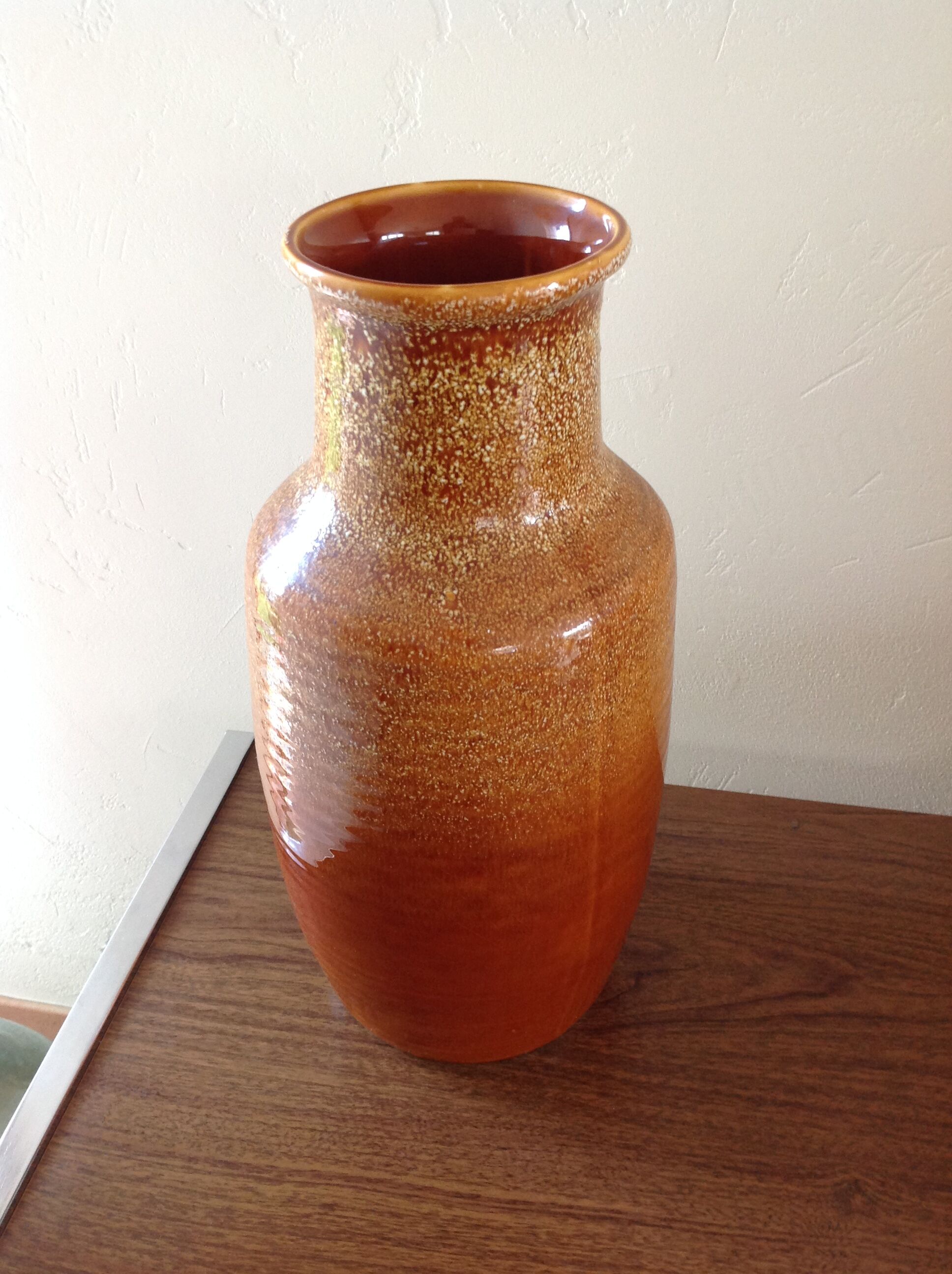 St Clement ceramic brown vase vintage 60-70s