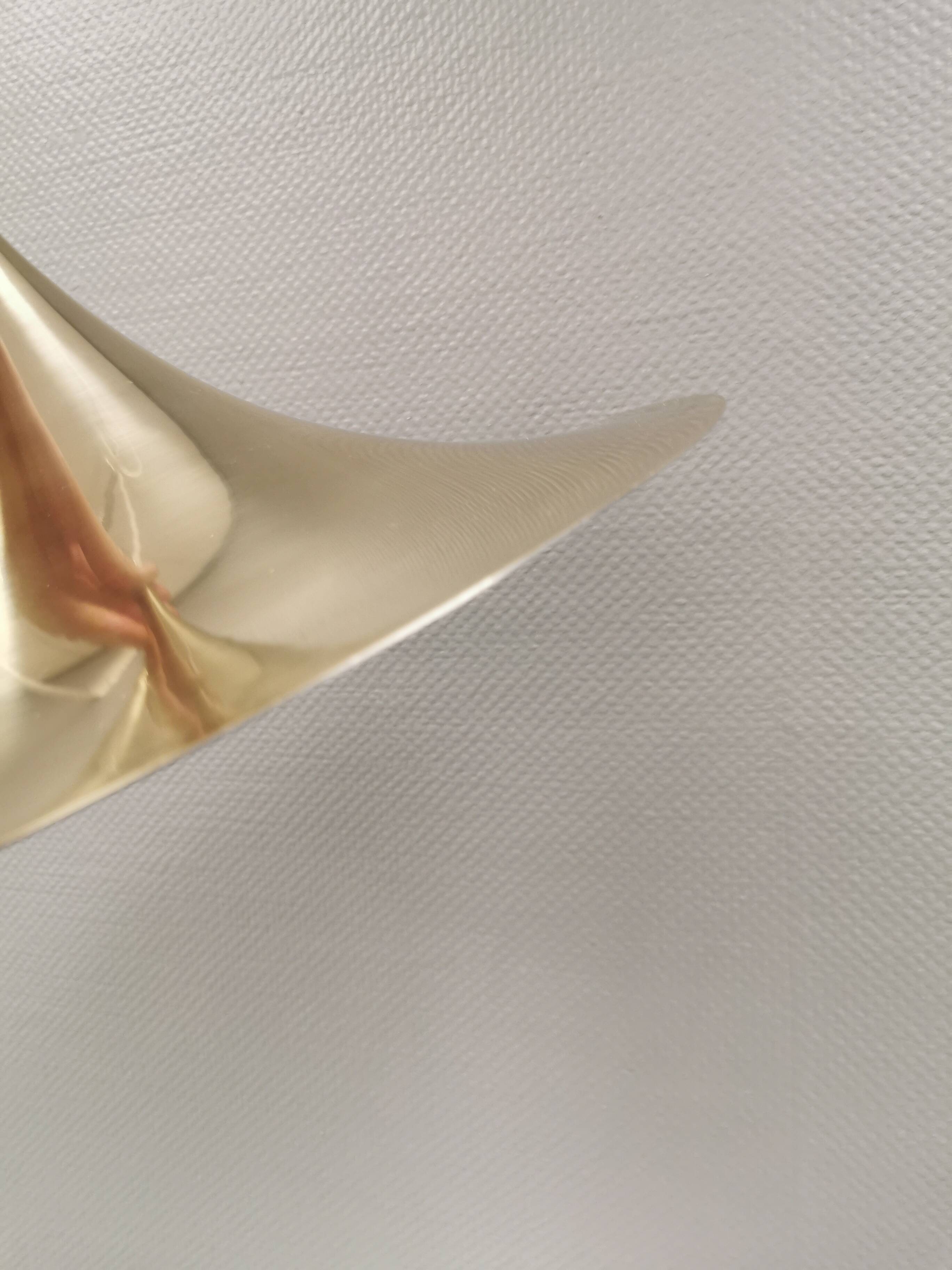 Golden semi hanging lamp, designed by bonderup & thorup Denmak 1974