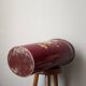 Antique metal umbrella stand with hand-painted floral decor, bohemian countryside