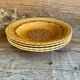 4 vintage amber ceramic soup plates