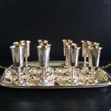 Top with 12 silver metal glasses