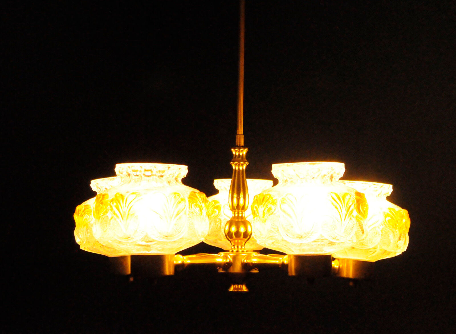 Scandinavian chandelier polished brass