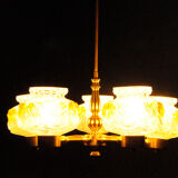 Scandinavian chandelier polished brass