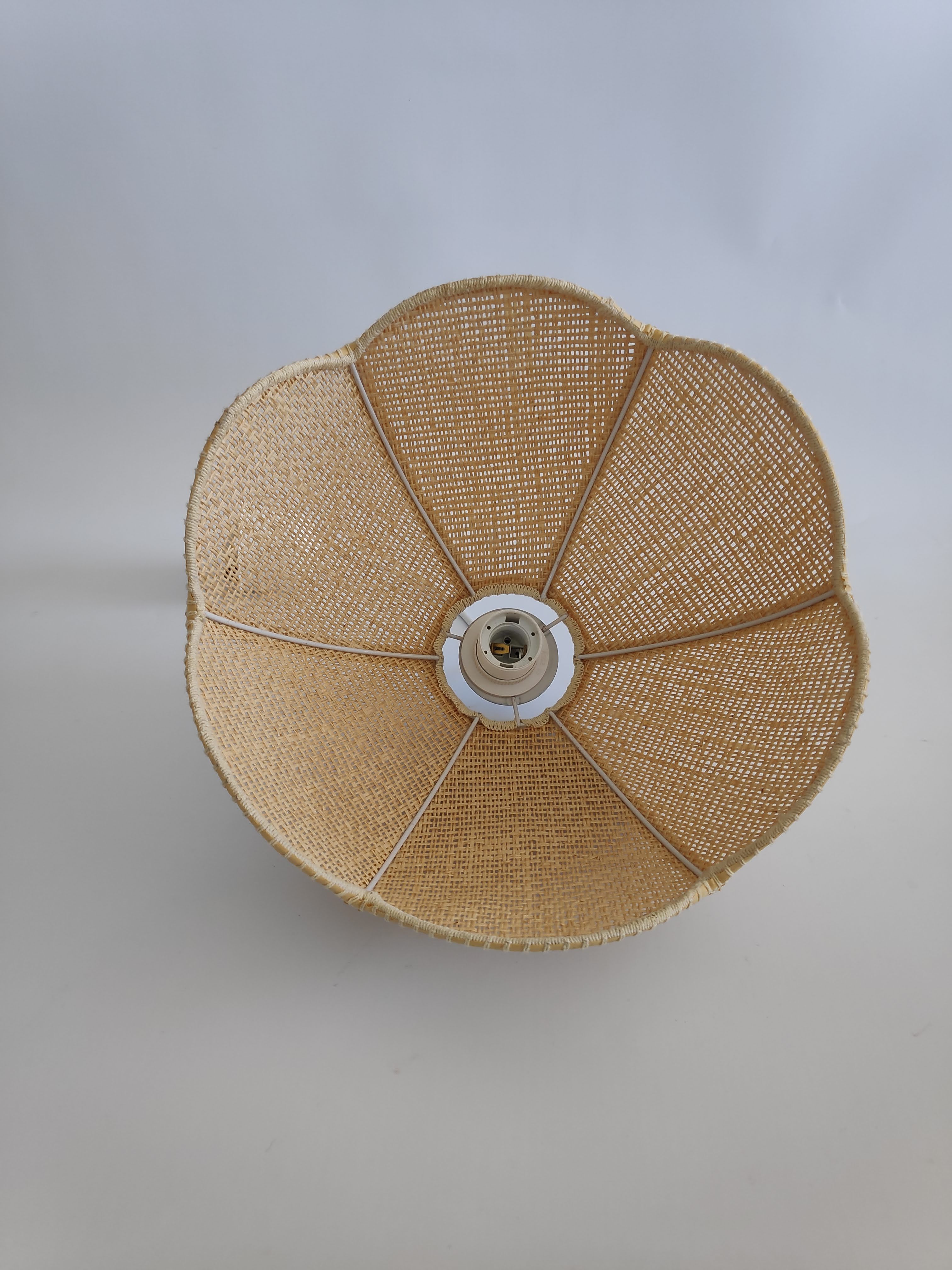 Braided rattan knit flower hanging lamp