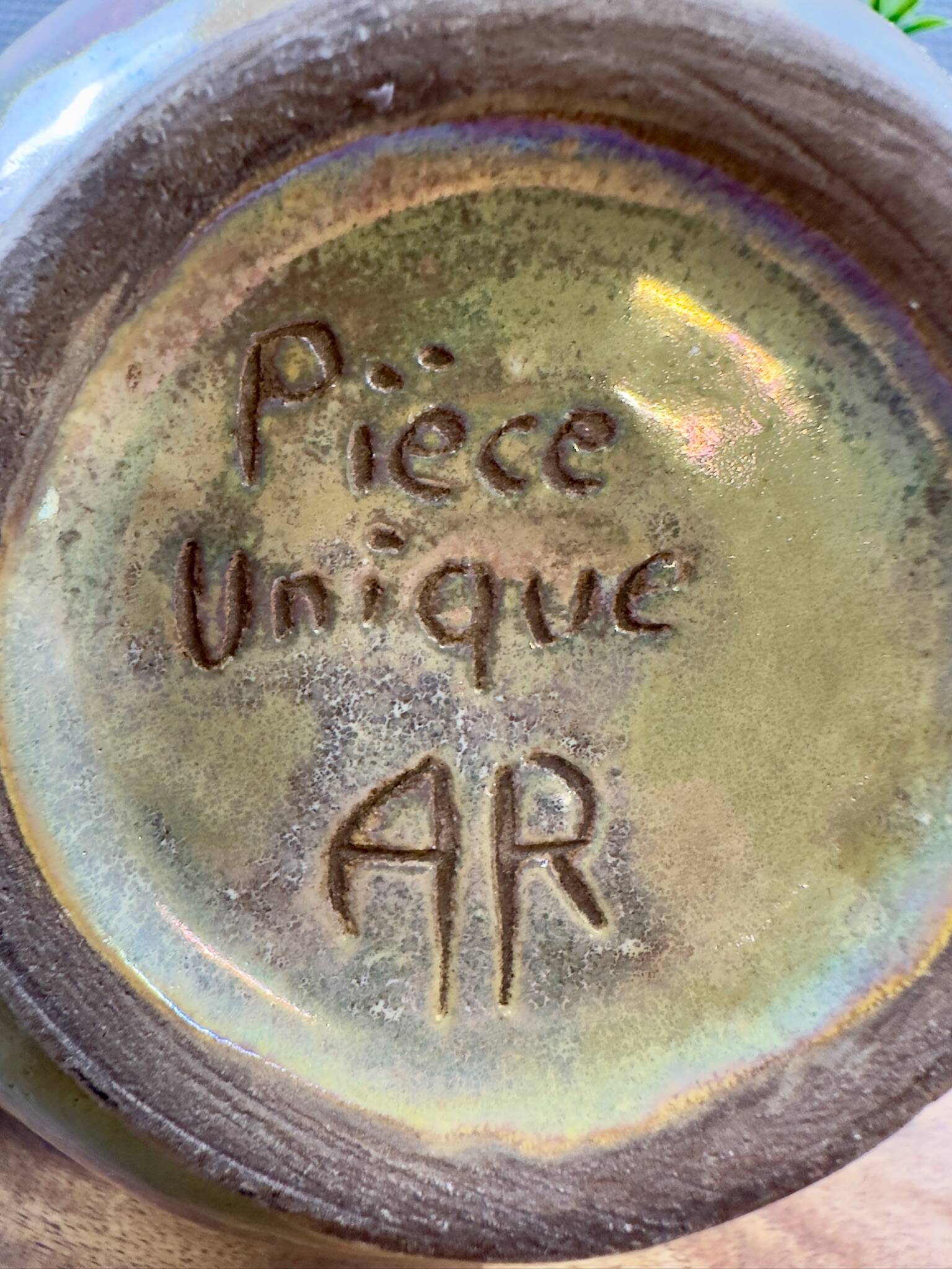 Handcrafted ceramic vase “Unique Piece AR” vintage glazed