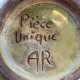 Handcrafted ceramic vase “Unique Piece AR” vintage glazed