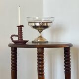 Spiral oak pedestal table