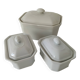Trio of terrines Apilco porcelain model pearl