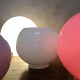 Globe 20cm en verre blanc ancien pour lampe suspension