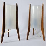 Pair of Mid-Century Table Lamps Pokrok Zilina, Tripod, Rocket, 1970s