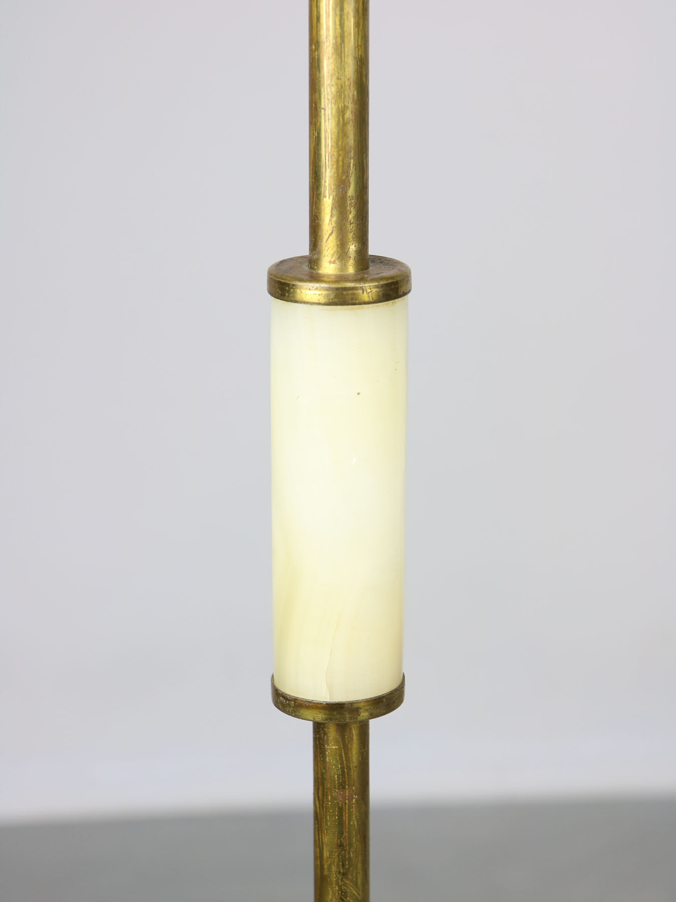 Minimal mid-century brass & marble lamp