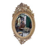 Miroir medaillon dore du xix ème siecle