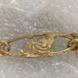 Art Deco suspension in glass paste and twisted brass chain signed Degué