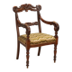 Antique Louis-Philippe armchair in walnut, Italy, 19th century.