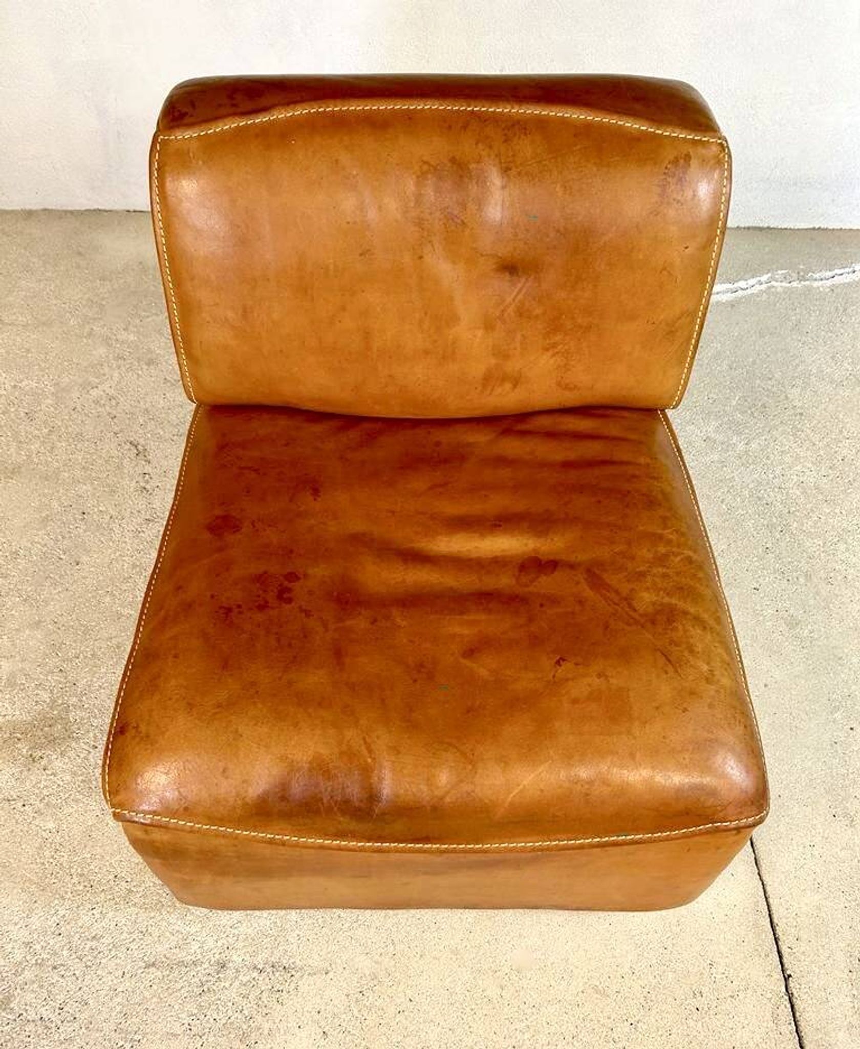 Brutalist Style DS-15 Leather Lounge Chair from De Sede, Switzerland 1970s
