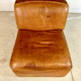 Brutalist Style DS-15 Leather Lounge Chair from De Sede, Switzerland 1970s