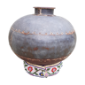 Old matka pot/vase in hammered zinc