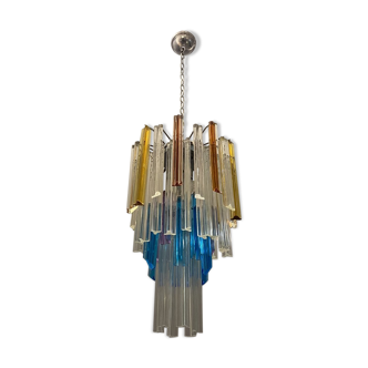 Mid-Century Murano Glass Prism Chandelier