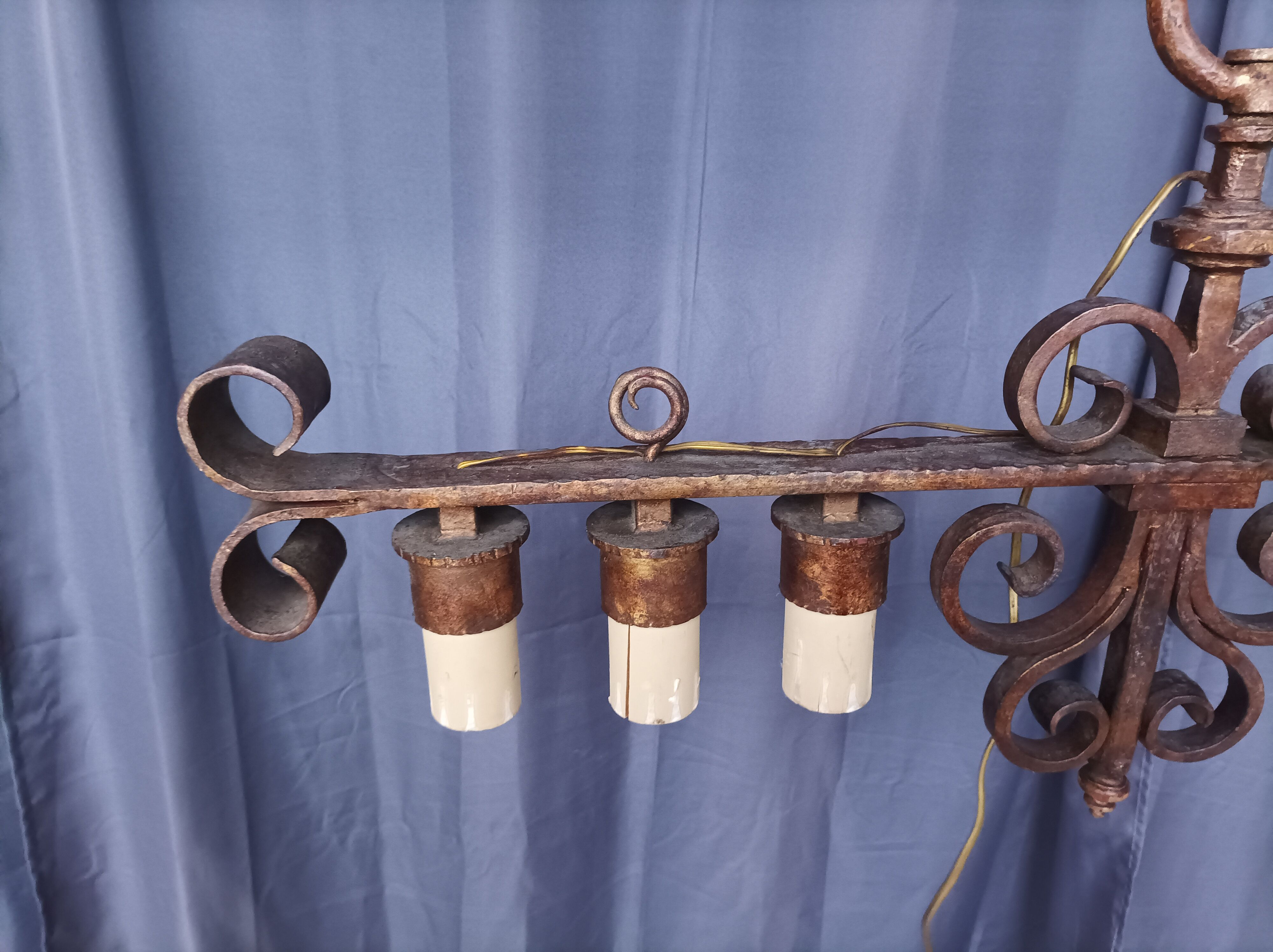 Wrought iron chandelier circa 1900