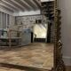 Large gilded mirror with pediment
