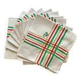 Serviettes basques vintage avec monogramme