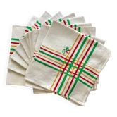Serviettes basques vintage avec monogramme