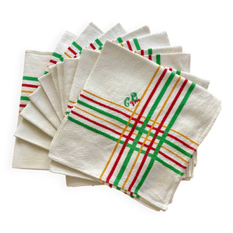 Serviettes basques vintage avec monogramme