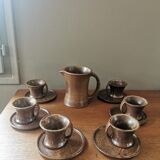 Vintage stoneware coffee service. Signed Tournay