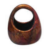 Vase or planter in enamelled and lacquered metal