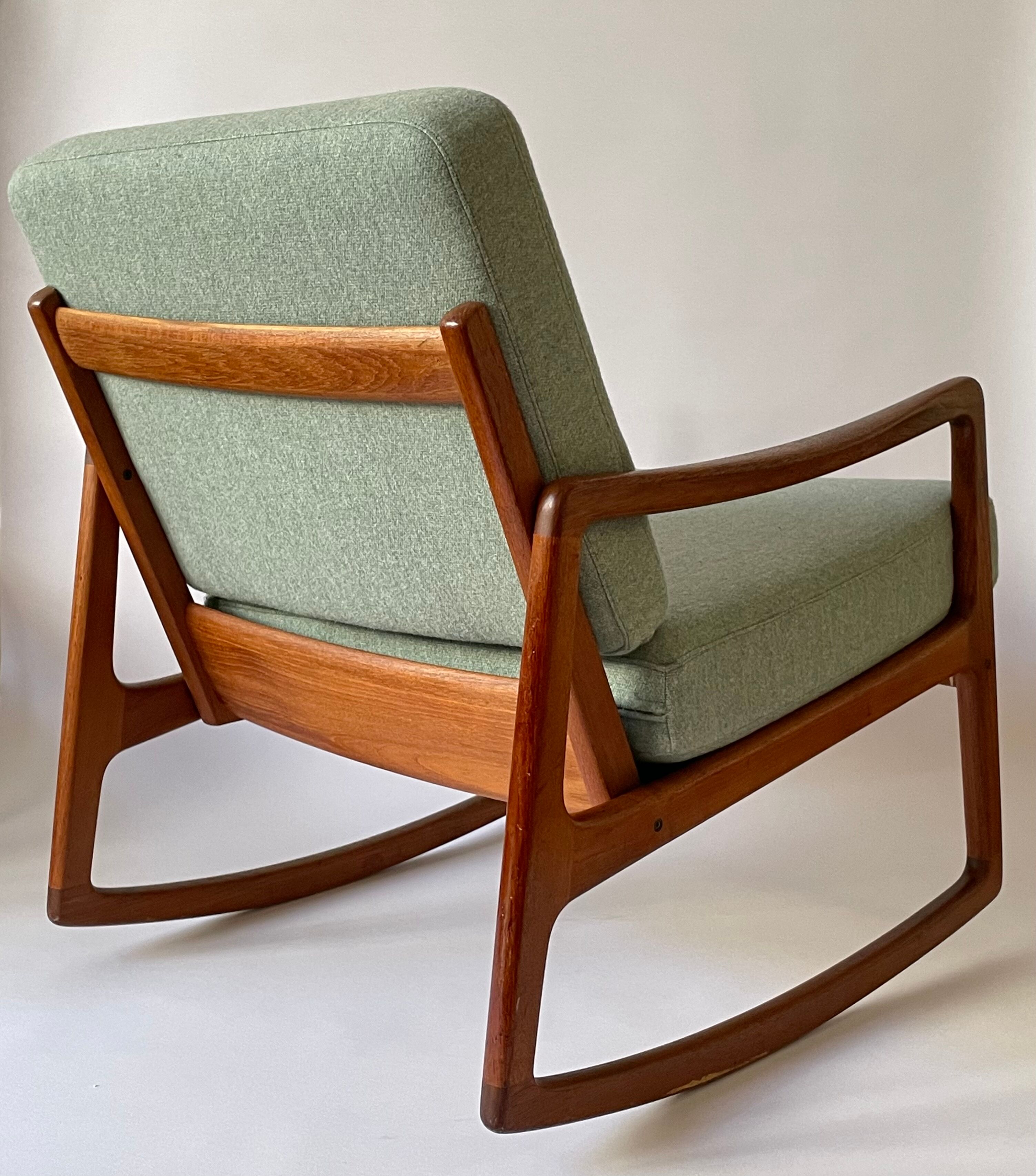 Teak rocking chair by Ole Wanscher, Denmark, 1960s
